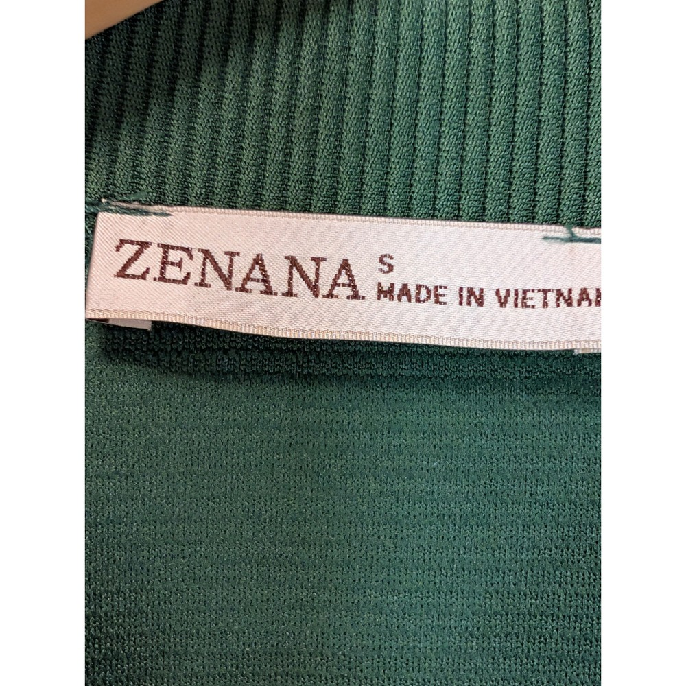 Zenana Women Green Ribbed Knit 2 Piece Set Short Sleeve Top Wide Leg Pants S - Picture 4 of 6